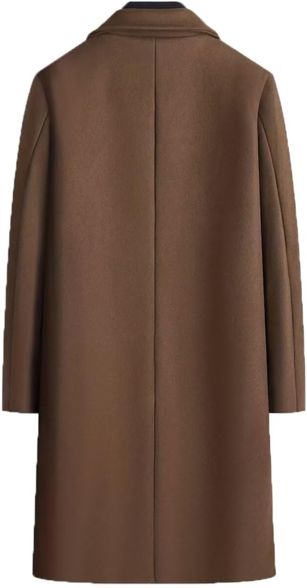 Men's Warm Double Breasted Wool Blend Pea Overcoat - Image 2