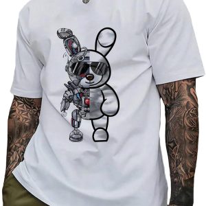 Men's Short Sleeve Crew Neck Vintage Summer Graphic Tee