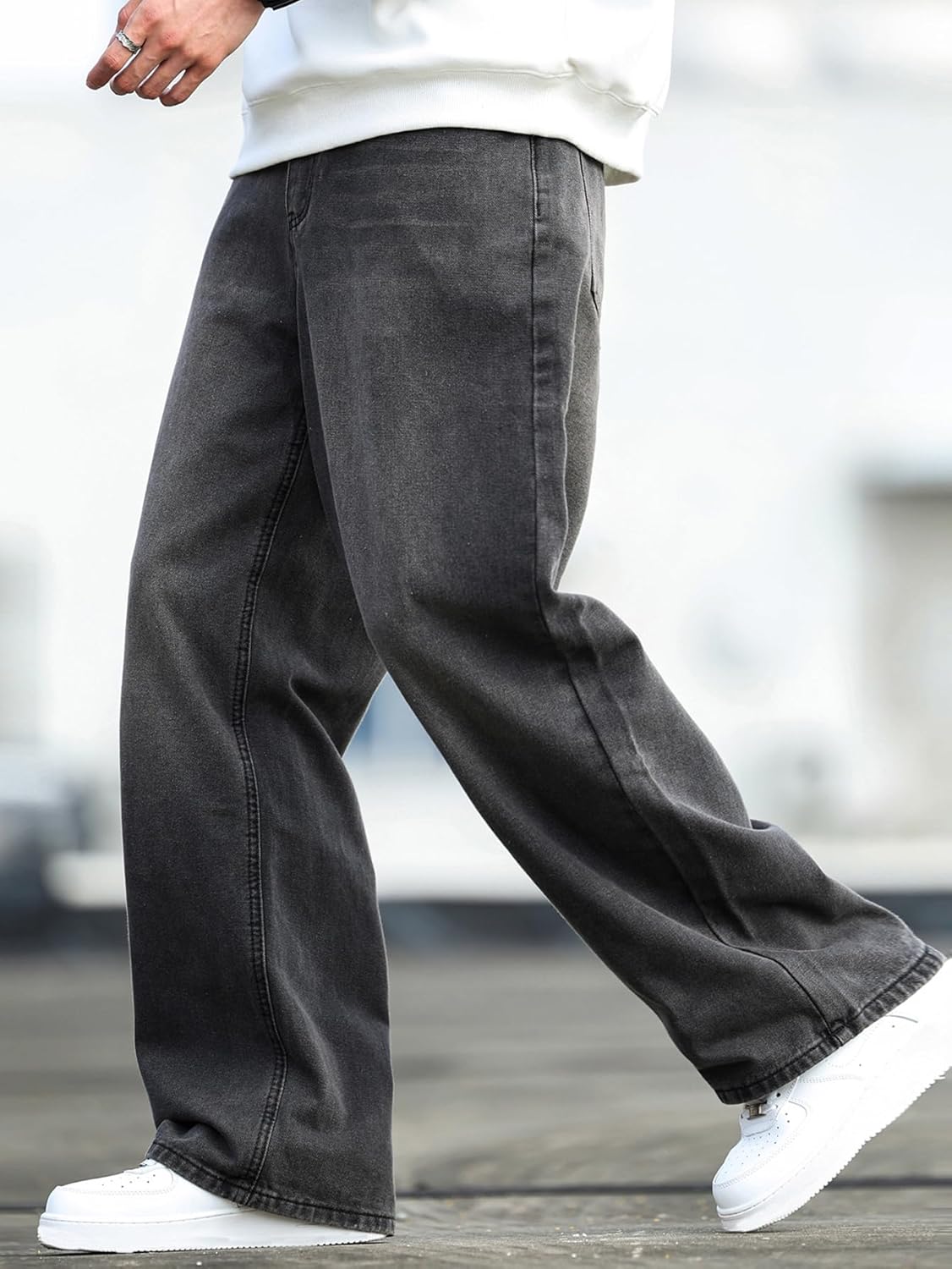 Men's Baggy Distressed Wide Leg Hip Hop Denim Pants - Image 2