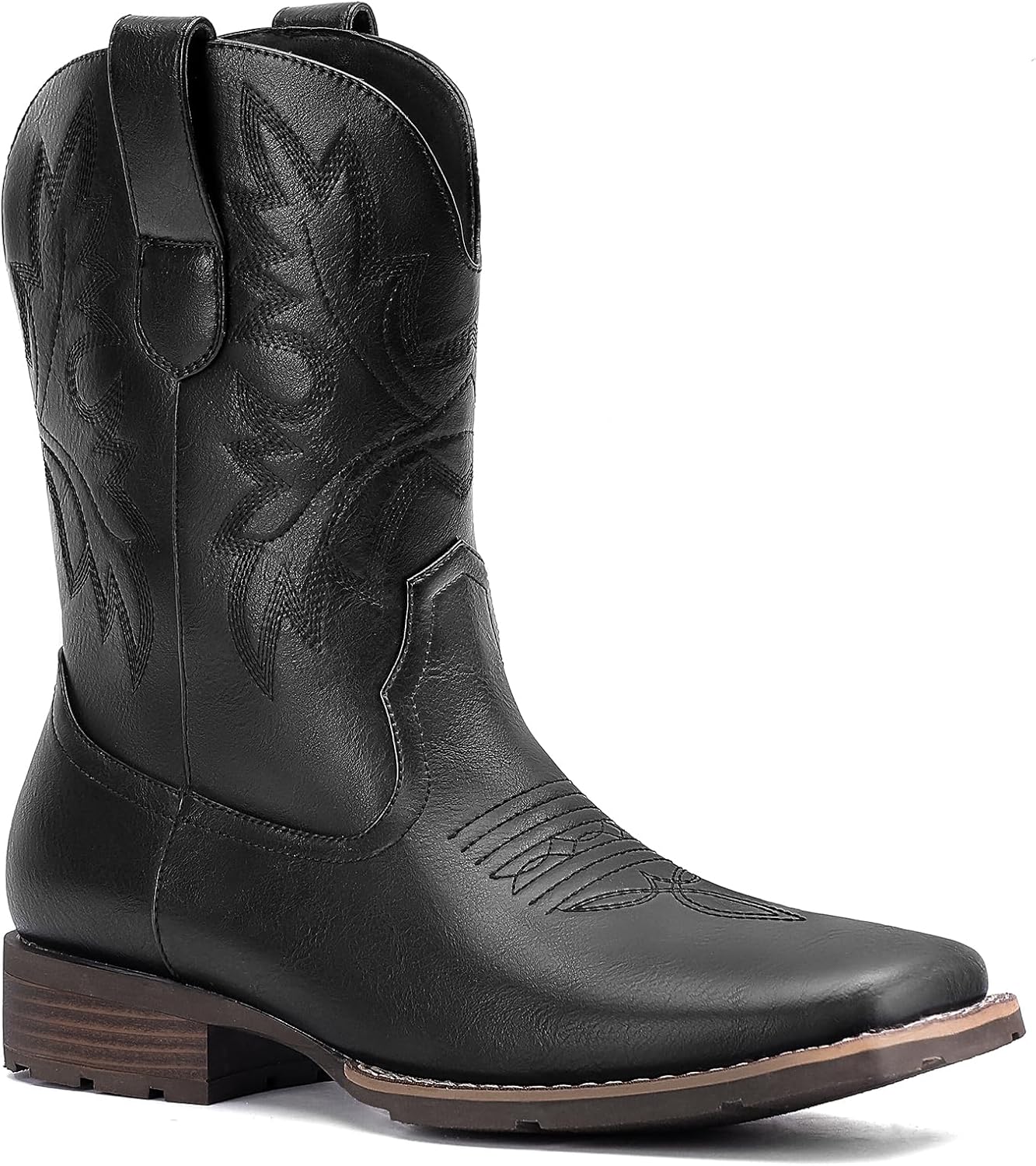 Men's Chunky Heel Slip Resistant Short Country Boots