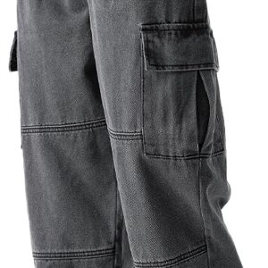 Men's Oversized Relaxed Fit Baggy Denim Cargo Pants