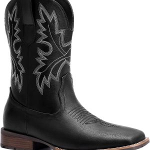 Men's Western Embroidered Square Toe Cowboy Boots