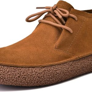 Men's Round Toe Suede Platform Desert Boots